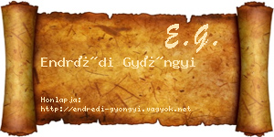 Endrédi Gyöngyi névjegykártya